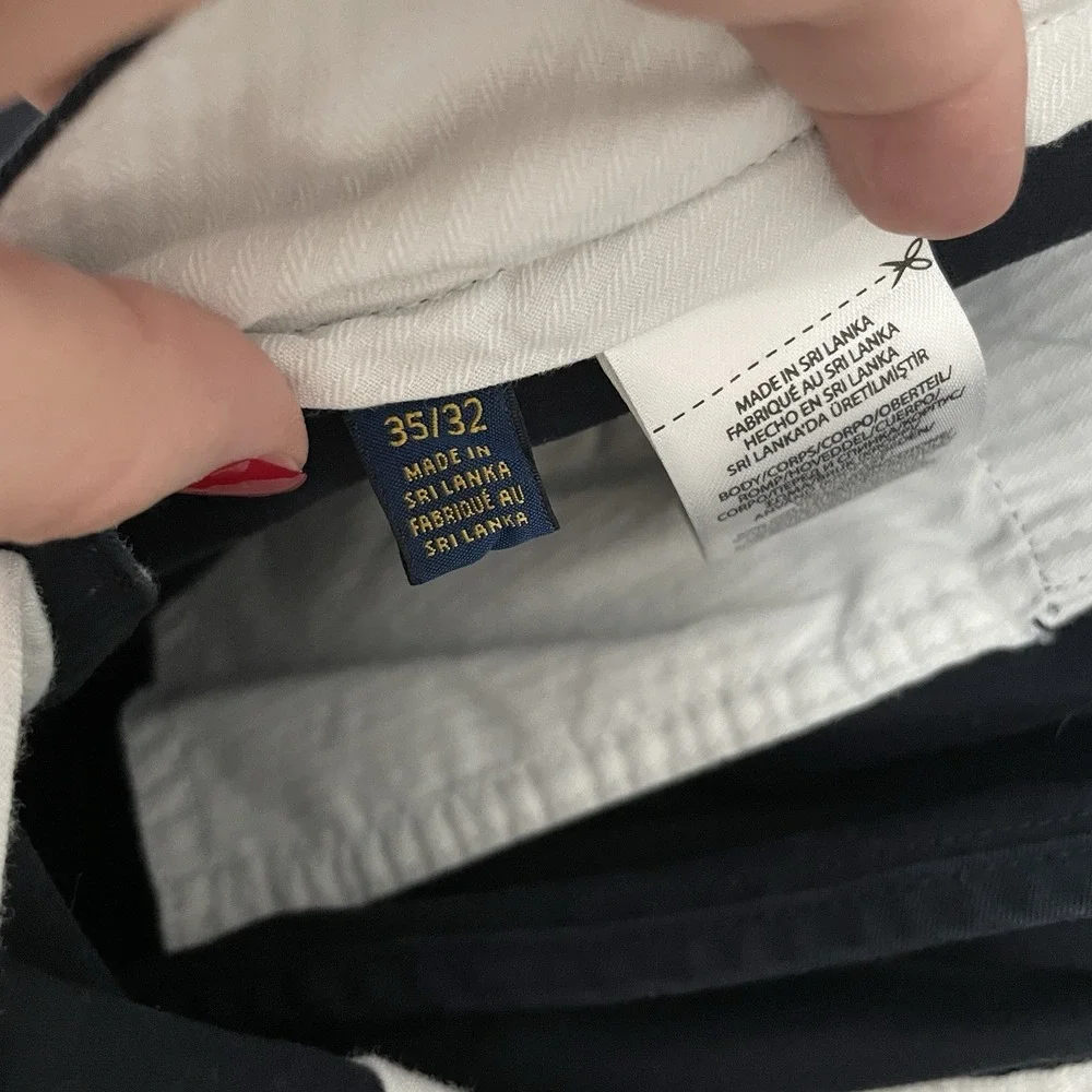 Polo Ralph Lauren Men Classic‎ Fit Chino Pants Navy Blue Size 35x32 100% Cotton